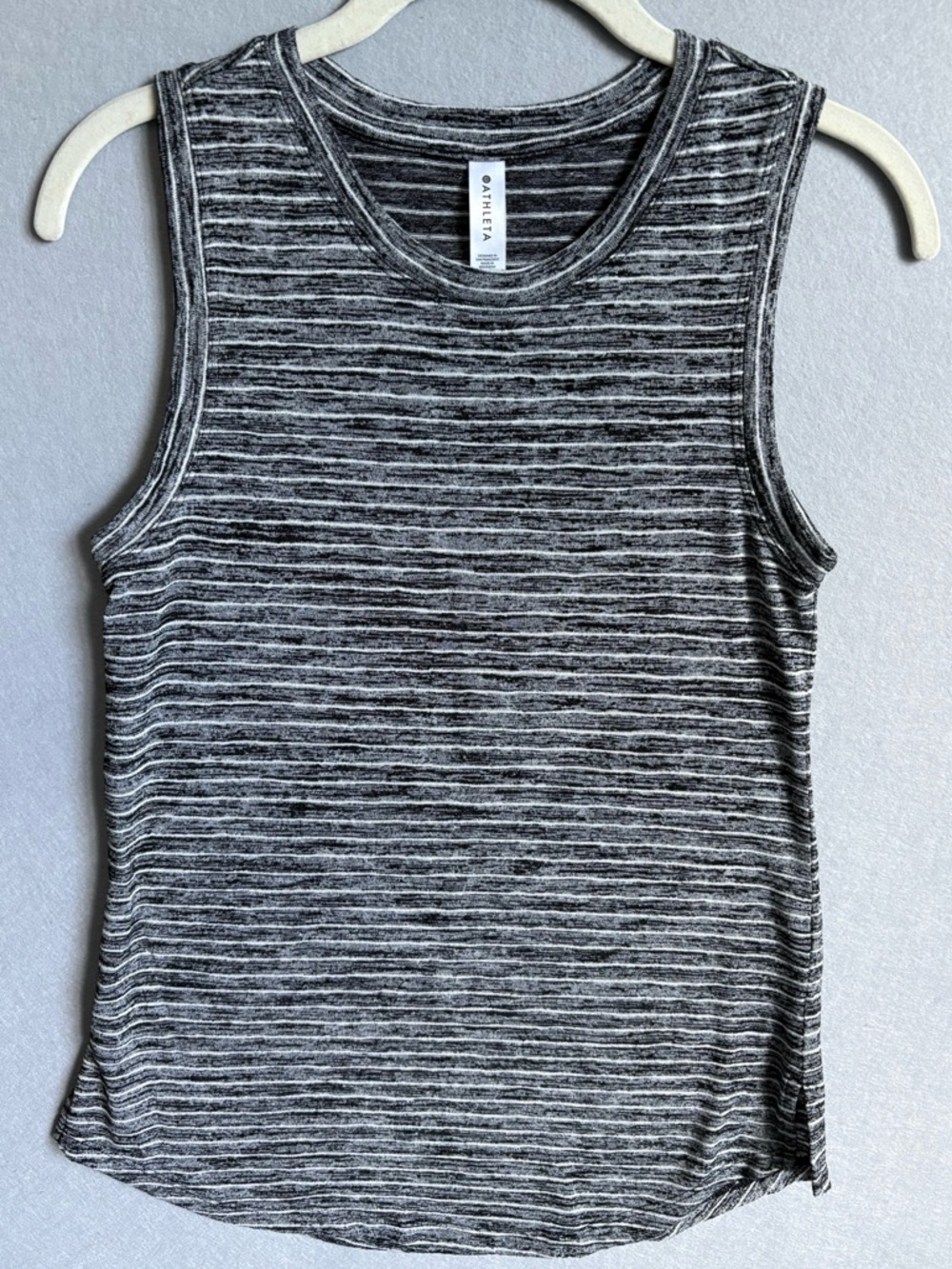 Athleta Breezy Heather Tank Gray Striped Sleeveless Tank Top sz XS Athleisure - Picture 4 of 8